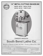 South bend 14" METAL CUTTING BANDSAW SB1021 User Manual предпросмотр