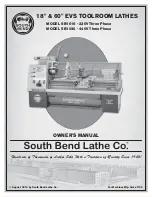 South bend MODEL SB1016 Owner'S Manual preview