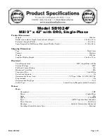 Предварительный просмотр 2 страницы South bend SB1024F Manual Insert