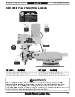 Предварительный просмотр 99 страницы South bend SB1024F Manual Insert