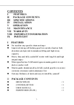 Preview for 2 page of South Pacific Industrial DW1100 Owner'S Installation & Operations Manual