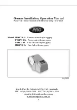 South Pacific Industrial PRO 710F Owner'S Installation & Operations Manual preview