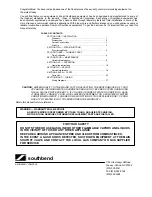 Preview for 2 page of Southbend CQ-325S Owner'S Manual