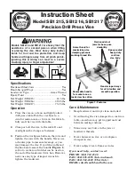 Southbend SB1216 Instruction Sheet предпросмотр