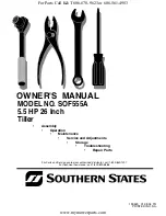 Preview for 1 page of Southern States SOF555A Owner'S Manual