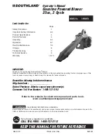 Southland SHB25170 Operator'S Manual preview