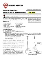 southpaw enterprises 1006 Standard Instruction Sheet preview