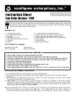 southpaw enterprises Fun Ride Deluxe 1148 Instruction Sheet preview