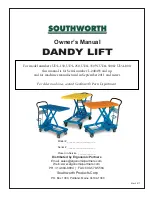 Preview for 1 page of Southworth DANDY LIFT Owner'S Manual