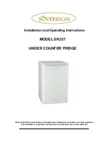 Предварительный просмотр 1 страницы Sovereign SR337 Installation And Operating Instructions Manual