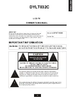 Предварительный просмотр 1 страницы SOYO Atlas DYLT032C Owner'S Manual