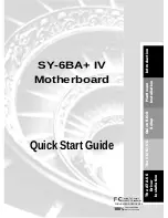 SOYO Motherboard SY-6BA+ IV Quick Start Manual предпросмотр