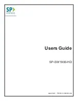 Предварительный просмотр 1 страницы SP Controls SP-SW1900-HD User Manual