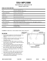 SPACE AGE ELECTRONICS SSU-WP-2000 Manual preview