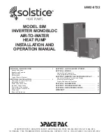 Space Pak CSOLSTICE SIM-036 Installation And Operation Manual preview