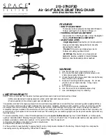 Предварительный просмотр 1 страницы Space Seating Air Grid 213-37N2F3D Operating Instructions