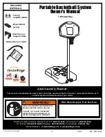 Preview for 1 page of SPALDING 3001653011444 Owner'S Manual