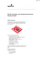 Sparkfun Electronics SHT15 Hook-Up Manual preview