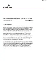 Preview for 1 page of Sparkfun Electronics Si4703 Quick Start Manual