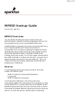 Предварительный просмотр 1 страницы sparkfun MPR121 Hook-Up Manual