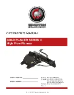 Spartan Equipment COLD PLANER III Series Operator'S Manual preview