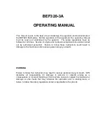 Предварительный просмотр 2 страницы SPE BEF320-3A Operating Manual