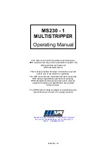 Предварительный просмотр 1 страницы SPE MS230-1 Operating Manual