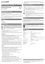 Speaka Professional SP-HD/SD-01 Operating Instructions предпросмотр