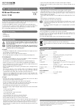 Предварительный просмотр 4 страницы Speaka Professional SP-HD/SD-01 Operating Instructions