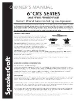 Preview for 1 page of SpeakerCraft 6" CRS Series Owner'S Manual