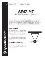 Preview for 1 page of SpeakerCraft AIM7 MT Three Owner'S Manual