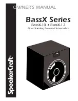 Preview for 1 page of SpeakerCraft BassX-10 Owner'S Manual