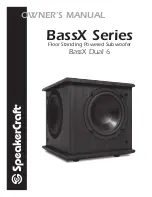 SpeakerCraft BassX Dual 6 Owner'S Manual preview