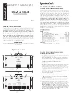 SpeakerCraft SSL-A Owner'S Manual preview