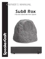 SpeakerCraft Sub8 Rox Owner'S Manual preview