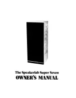 Preview for 1 page of Speakerlab Super Seven Owner'S Manual