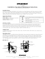 Предварительный просмотр 6 страницы Speakman Sentinel Mark II SLV-3420 Installation, Operation & Maintenance Instructions Manual