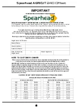 Preview for 2 page of Spearhead 8999070 Handbook & Parts Manual