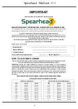 Preview for 2 page of Spearhead MULTICUT 430 Handbook