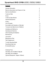 Preview for 3 page of Spearhead RHD OPEN 230 Handbook & Parts Manual