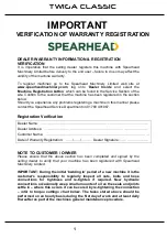 Preview for 2 page of Spearhead TWIGA CLASSIC S51 Handbook