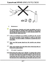 Предварительный просмотр 27 страницы Spearhead XRHD 250 Handbook & Parts Manual