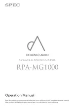 SPEC Designer Audio RPA-MG1000 Operation Manual preview