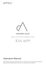 SPEC Designer Audio RSA-F33EX Operation Manual предпросмотр