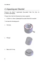 Предварительный просмотр 6 страницы Specac Atlas Lightweight Evacuable Pellet Die User Manual