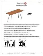 Предварительный просмотр 1 страницы SPECIAL T AIM Assembly Instructions