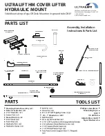 Specialty Metal Products ULTRALIFT HM COVER LIFTER HYDRAULIC MOUNT Assembly, Installation Instructions & Parts List preview