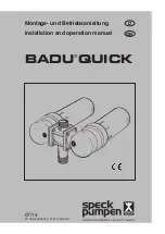 Preview for 1 page of Speck pumpen BADU Quick 1 Installation And Operation Manual