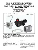 Speck pumps BADUSTREAM II Owner'S Manual предпросмотр