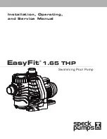 Speck pumps EasyFit 1.65 THP Installation, Operation And Service Manual предпросмотр